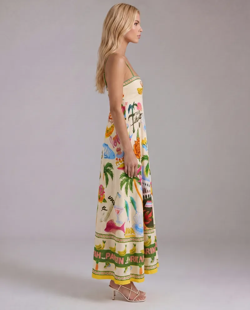 Isla Tropical Maxi Sundress - Multicolor