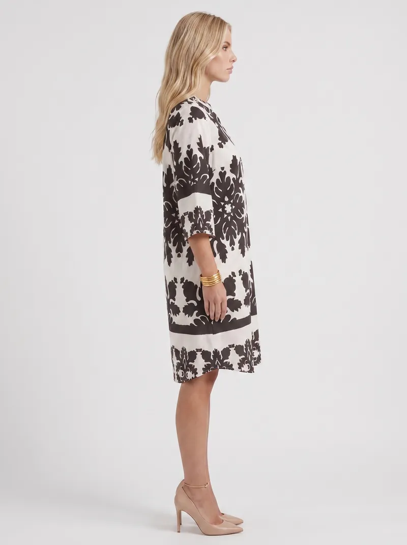 Marije Floral Midi Dress - White