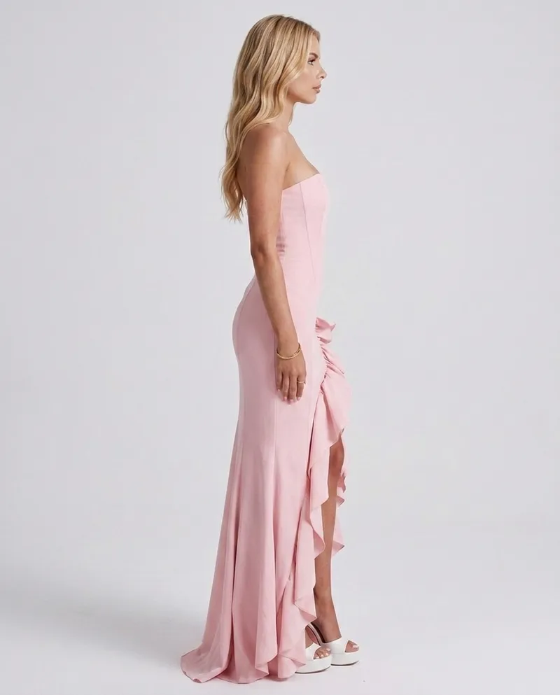 Eloise Ruffle Maxi Dress - Blush