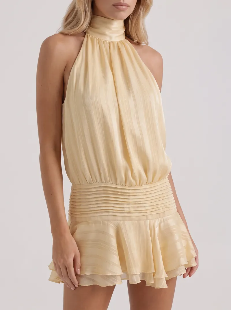 Freya Ruffle Mini Dress - Yellow