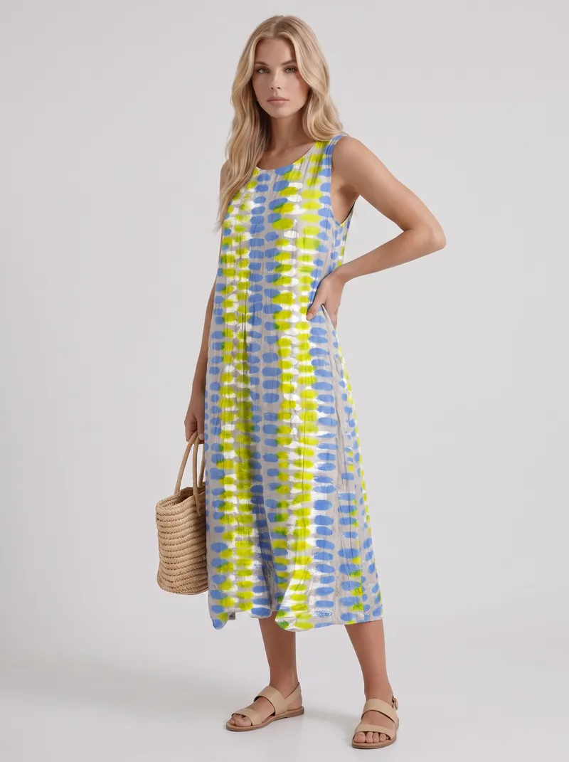 Elara Printed Midi Dress - Multicolor