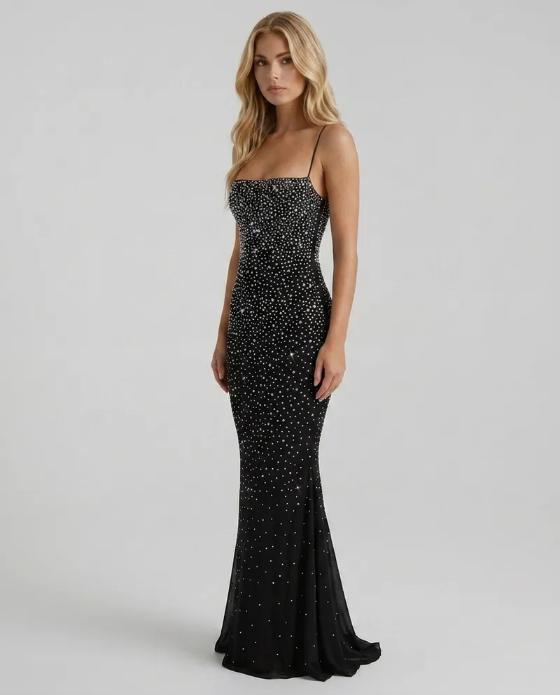 Beatrix Sequin Maxi Dress - Black