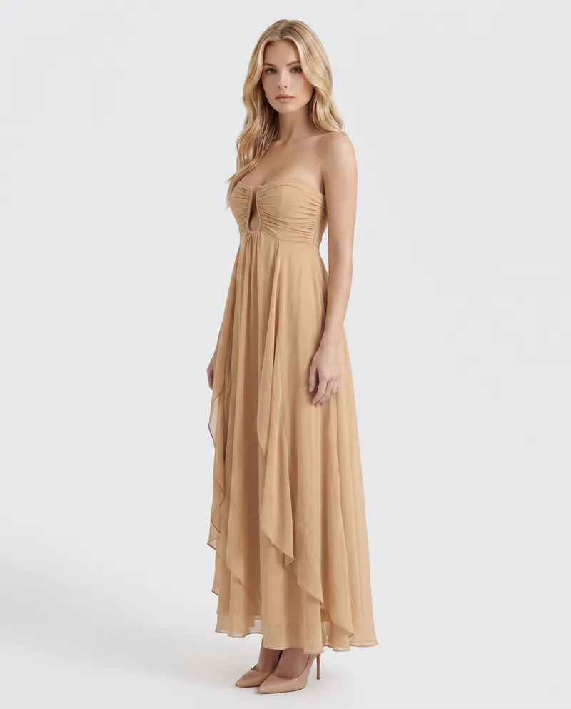 Tatum Keyhole Maxi Dress - Khaki
