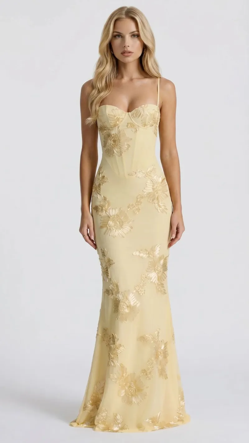Celestina Floral Maxi Dress - Yellow