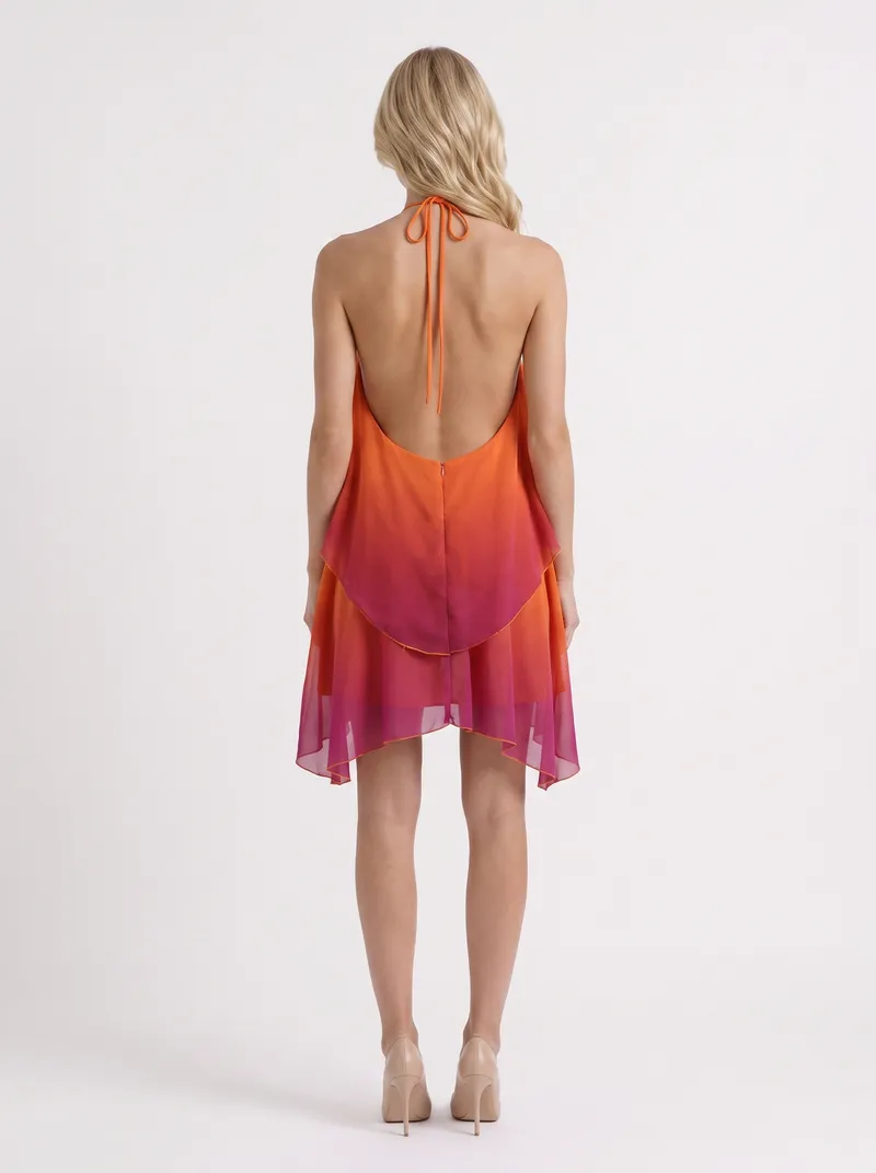 Sloane Drape Mini Dress - Orange