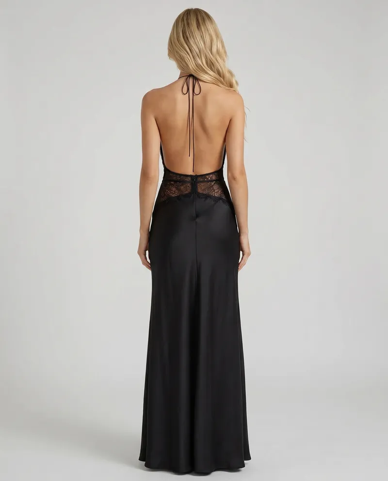 Dina Lace Maxi Dress - Black