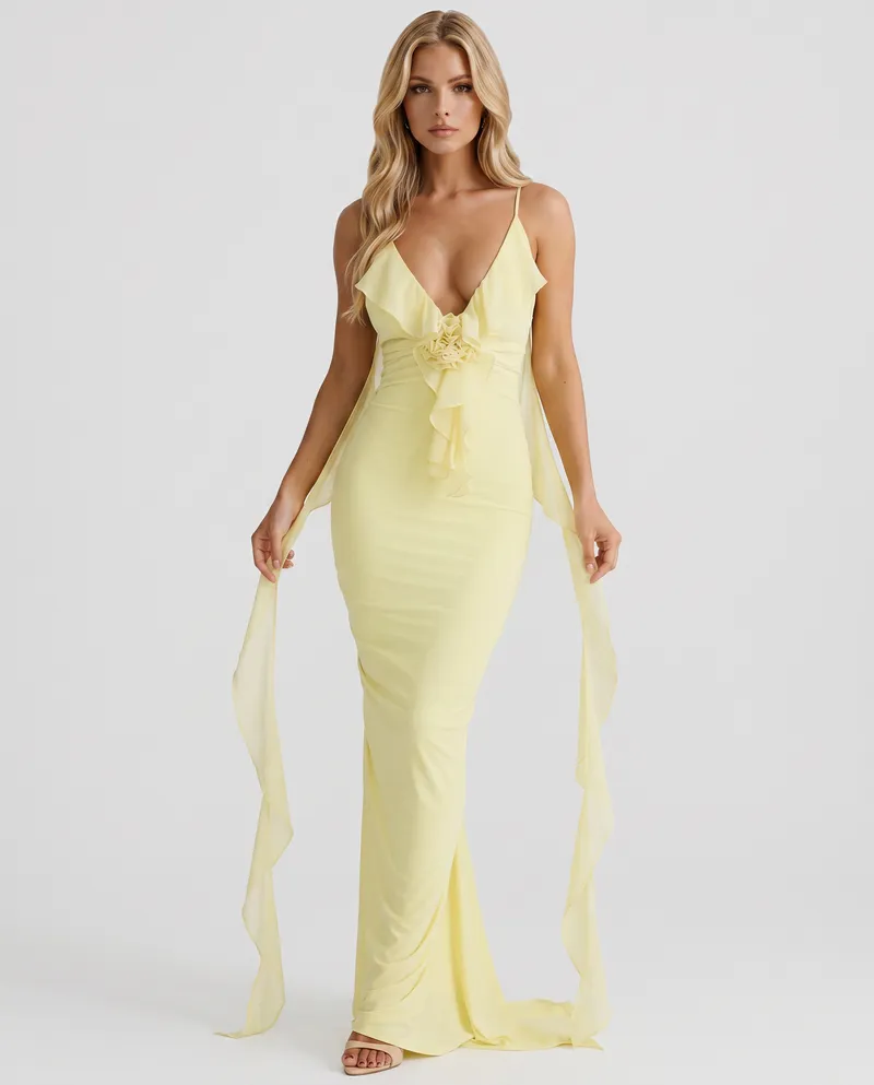 Daniela Slip Maxi Dress - Yellow