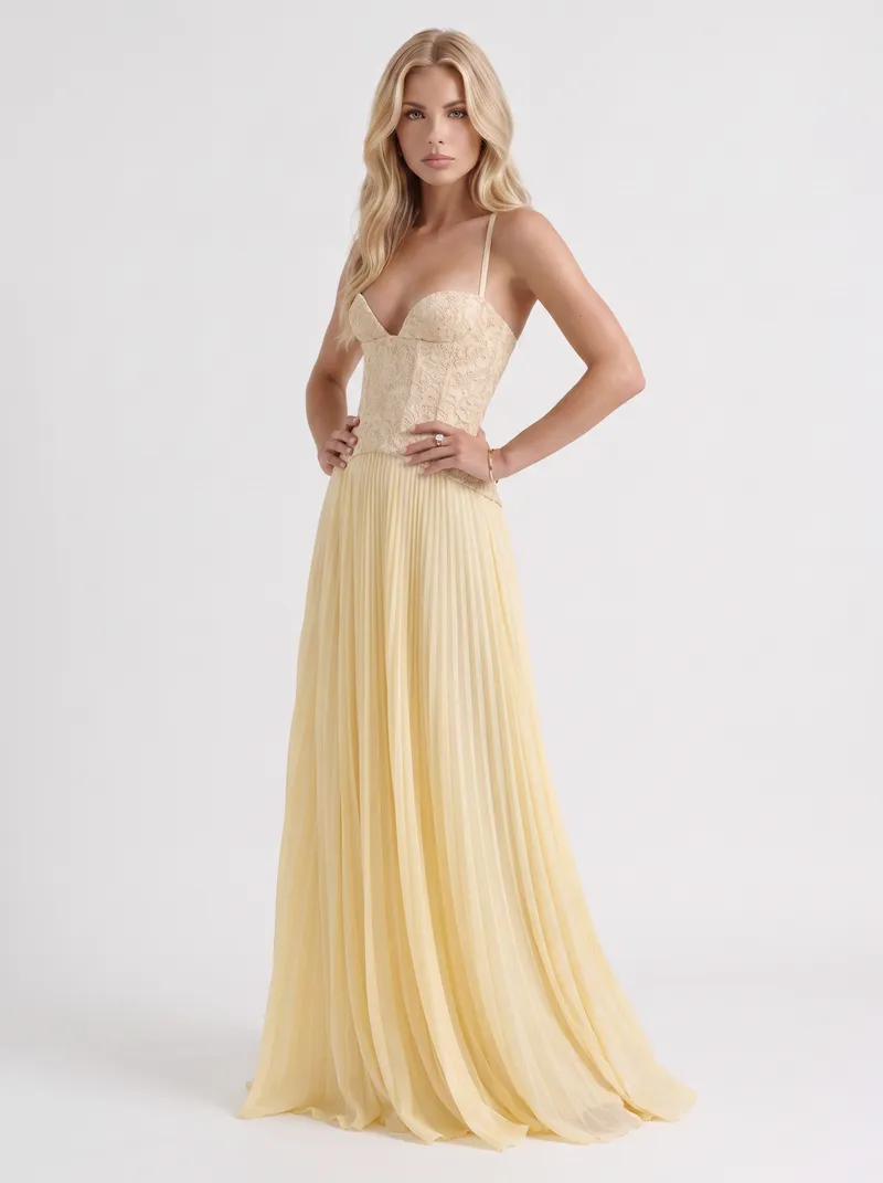 Anneliese Lace Maxi Dress - Yellow