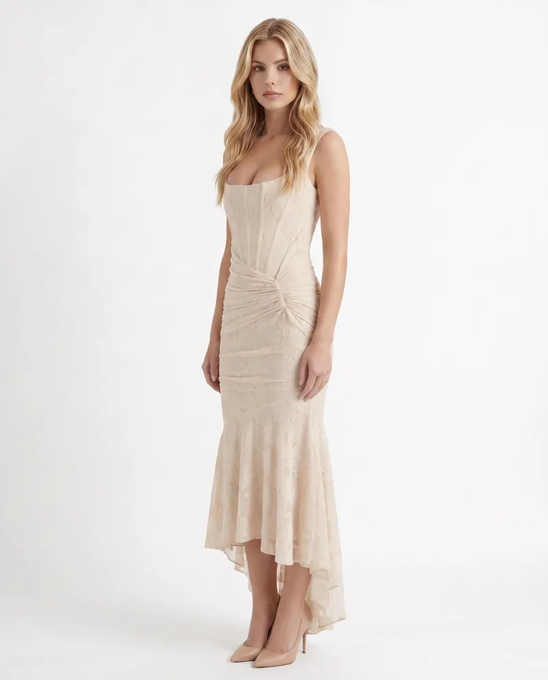 Carisia Corset Maxi Dress - Cream