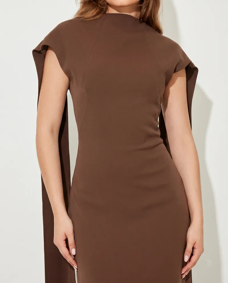 Vivienne Drape Maxi Dress - Chocolate