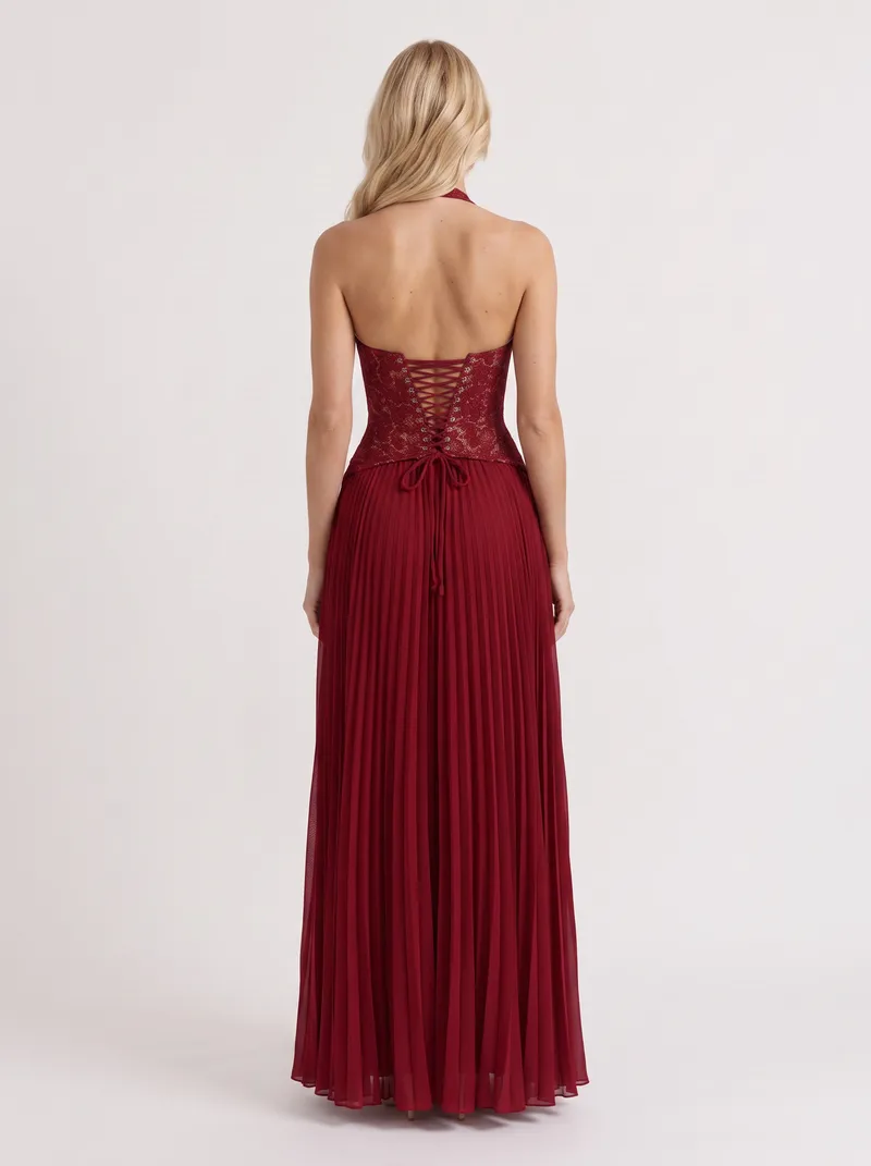 Anneliese Lace Maxi Dress - Red