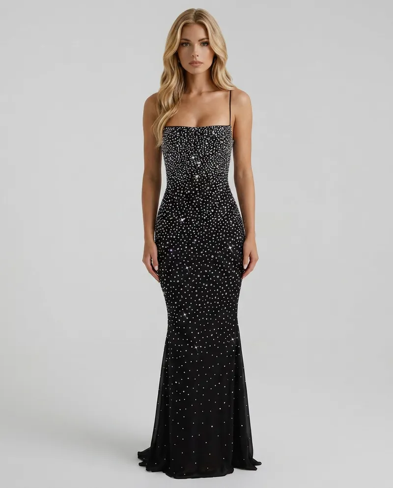 Beatrix Sequin Maxi Dress - Black