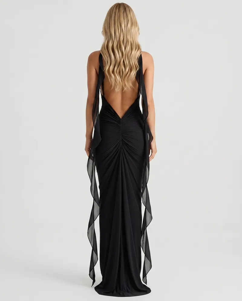 Daniela Slip Maxi Dress - Black