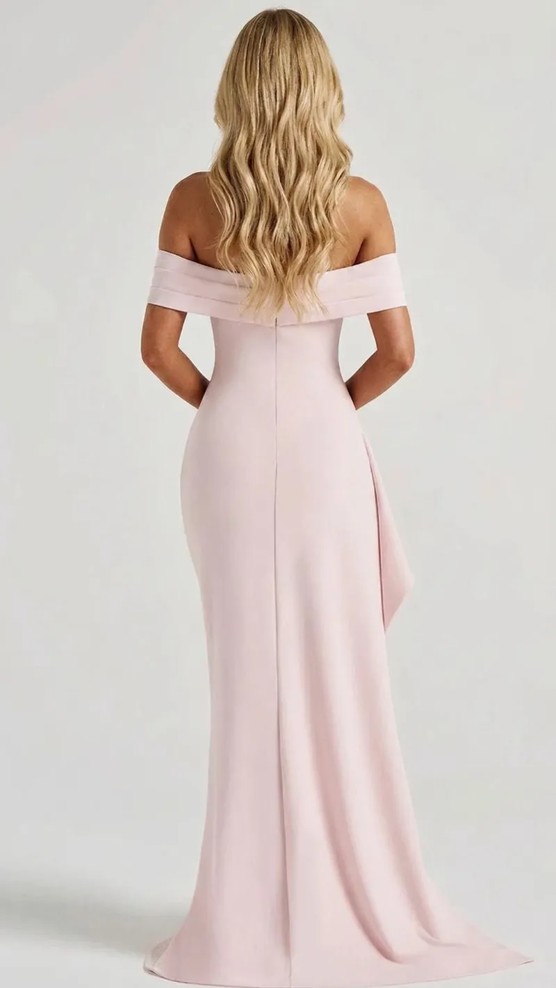 Valentina Ruched Maxi Dress - Pink