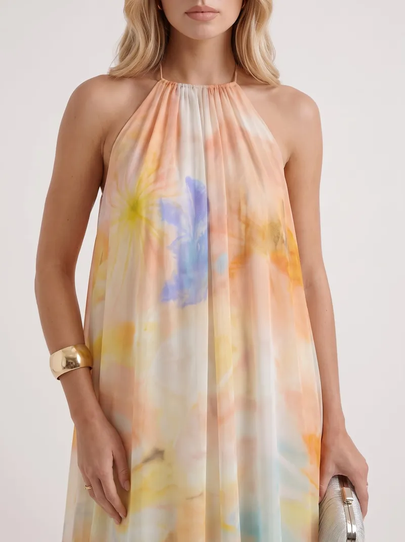 Sylvie Chiffon Maxi Dress - Orange