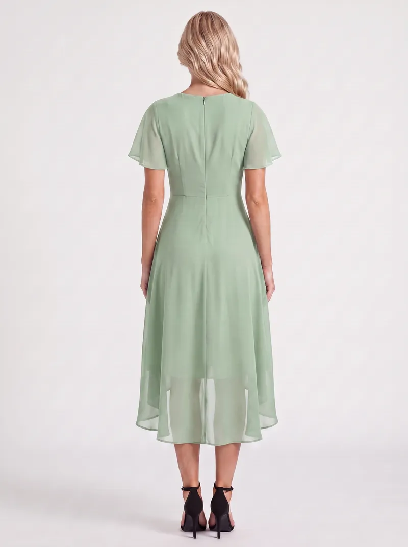 Calliope Ruffle Midi Dress - Light Green
