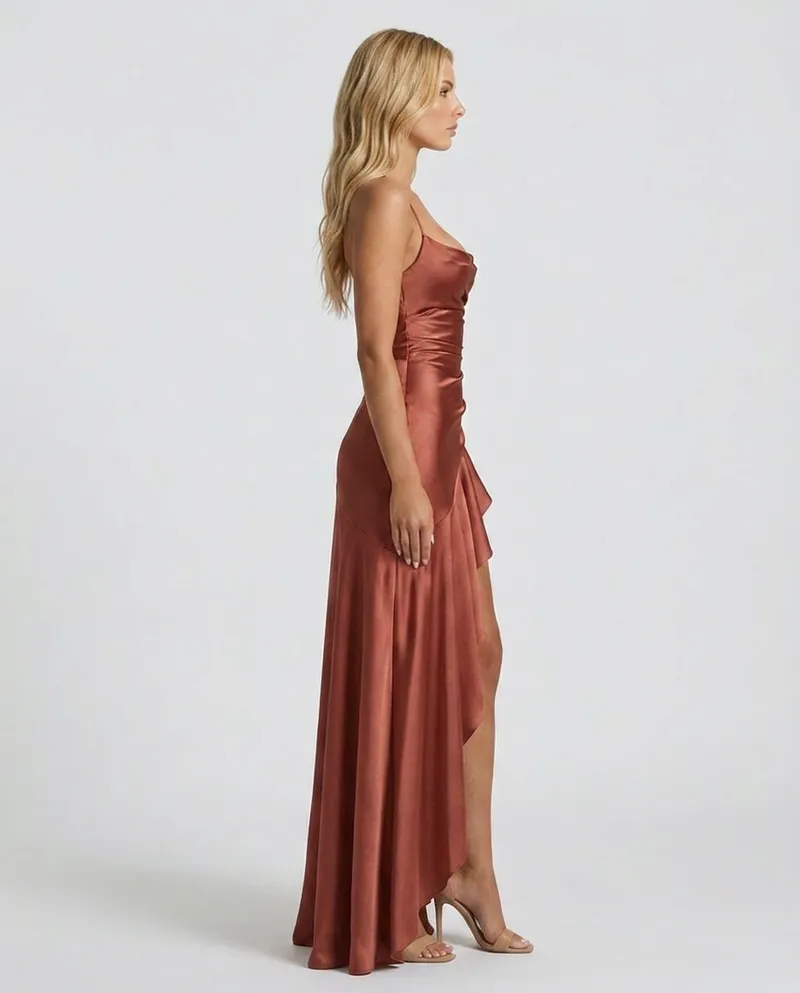 Rosalie Cowl Maxi Dress - Rust
