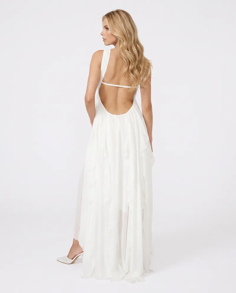 Catherine Halter Maxi Dress - White