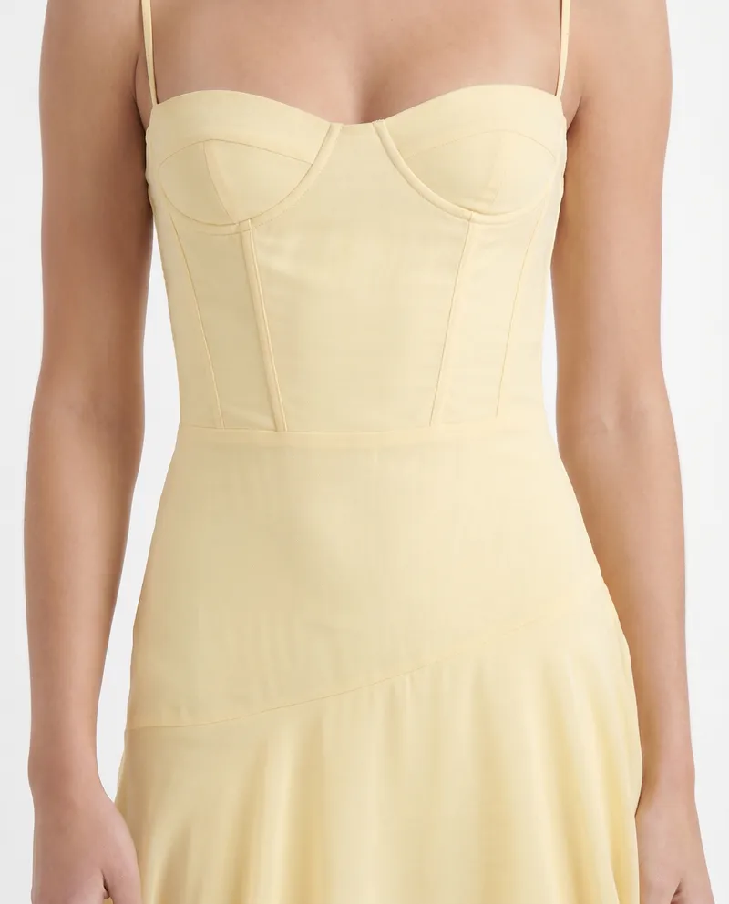 Odette Tiered Maxi Dress - Yellow