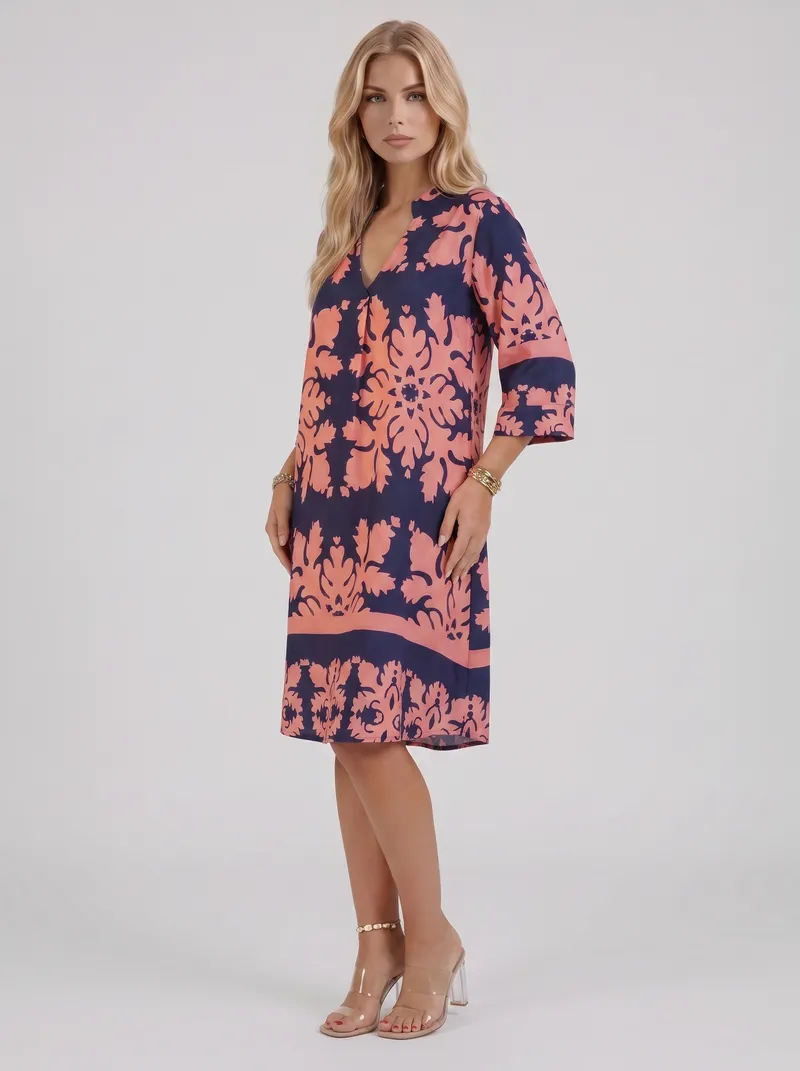 Marije Floral Midi Dress - Pink