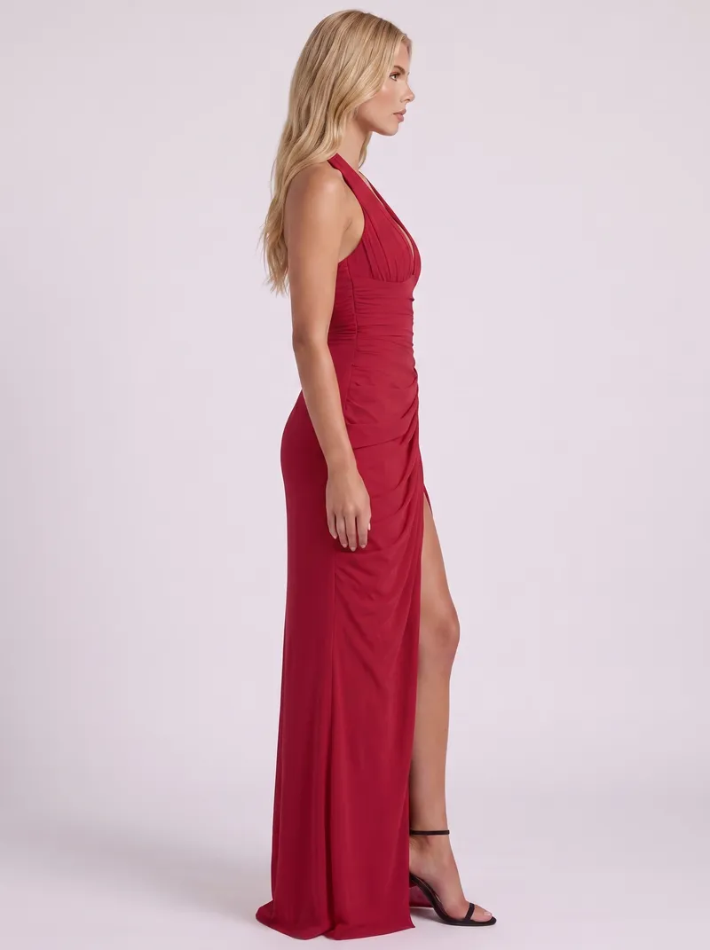 Yvette Wrap Maxi Dress - Red