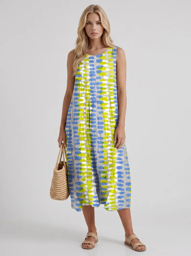 Elara Printed Midi Dress - Multicolor