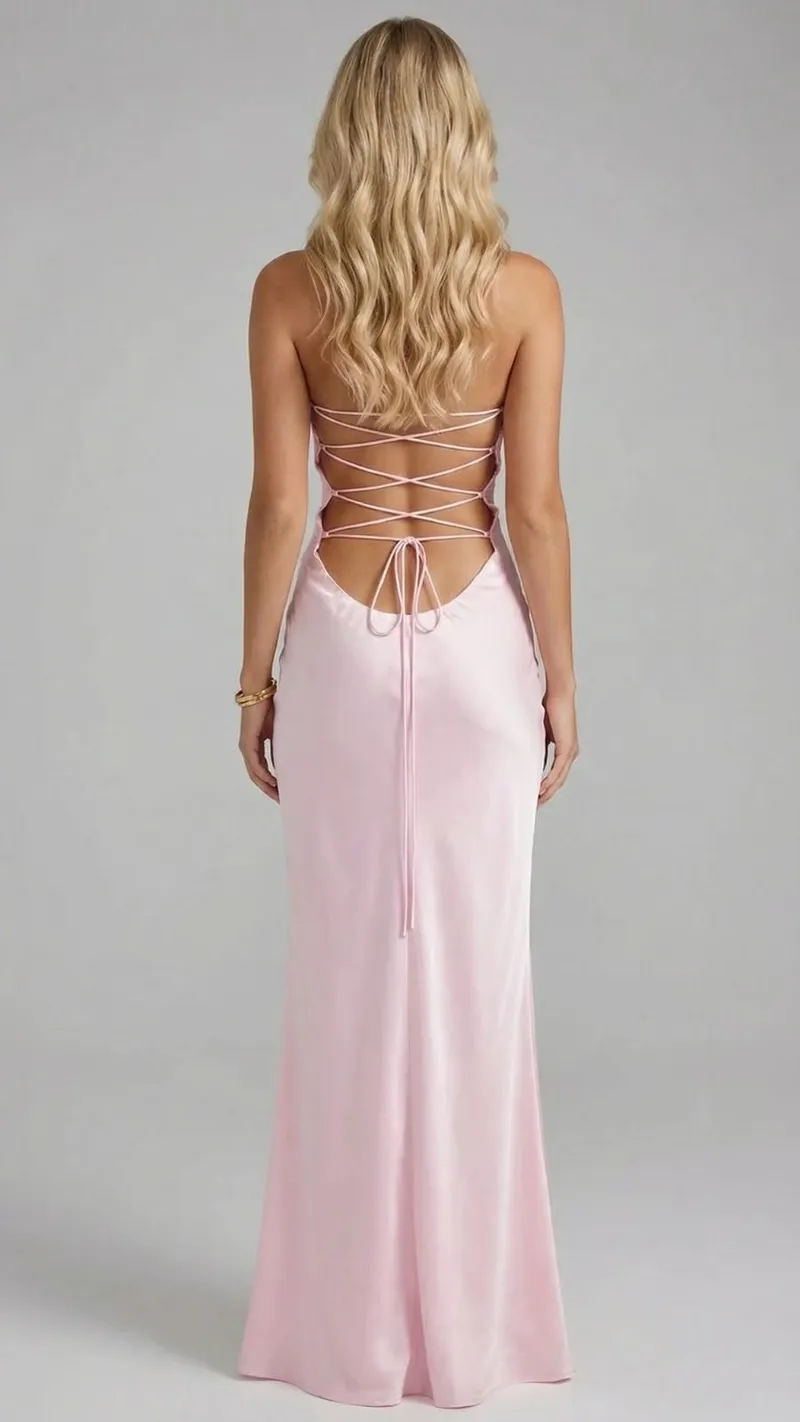 Jade Sequin Maxi Dress- Pink