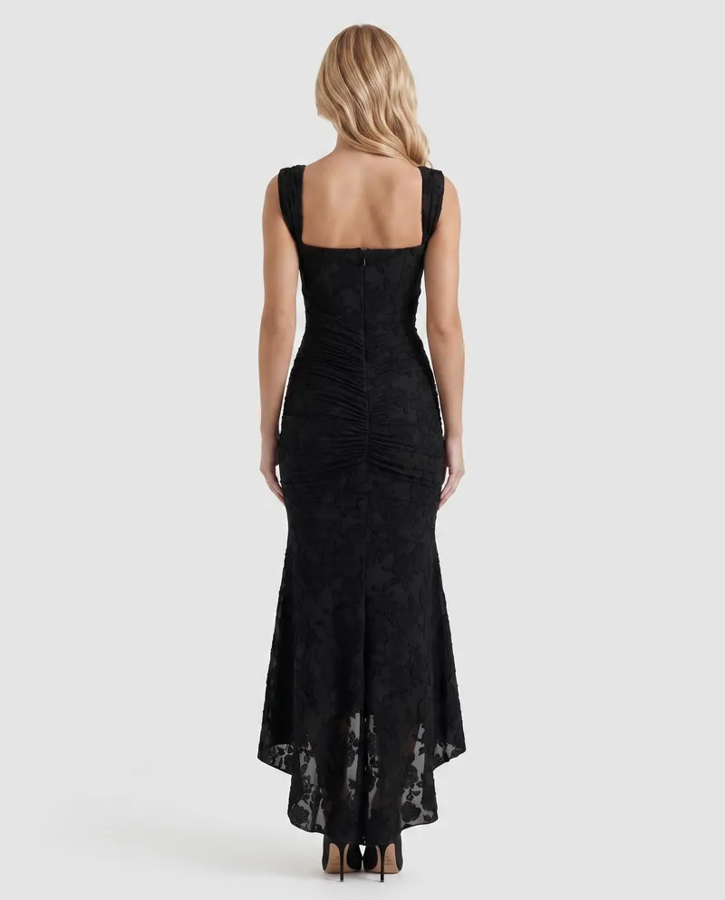 Carisia Corset Maxi Dress - Black