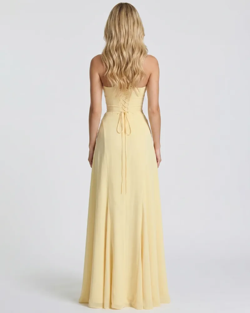 Ava Corset Maxi Dress - Yellow