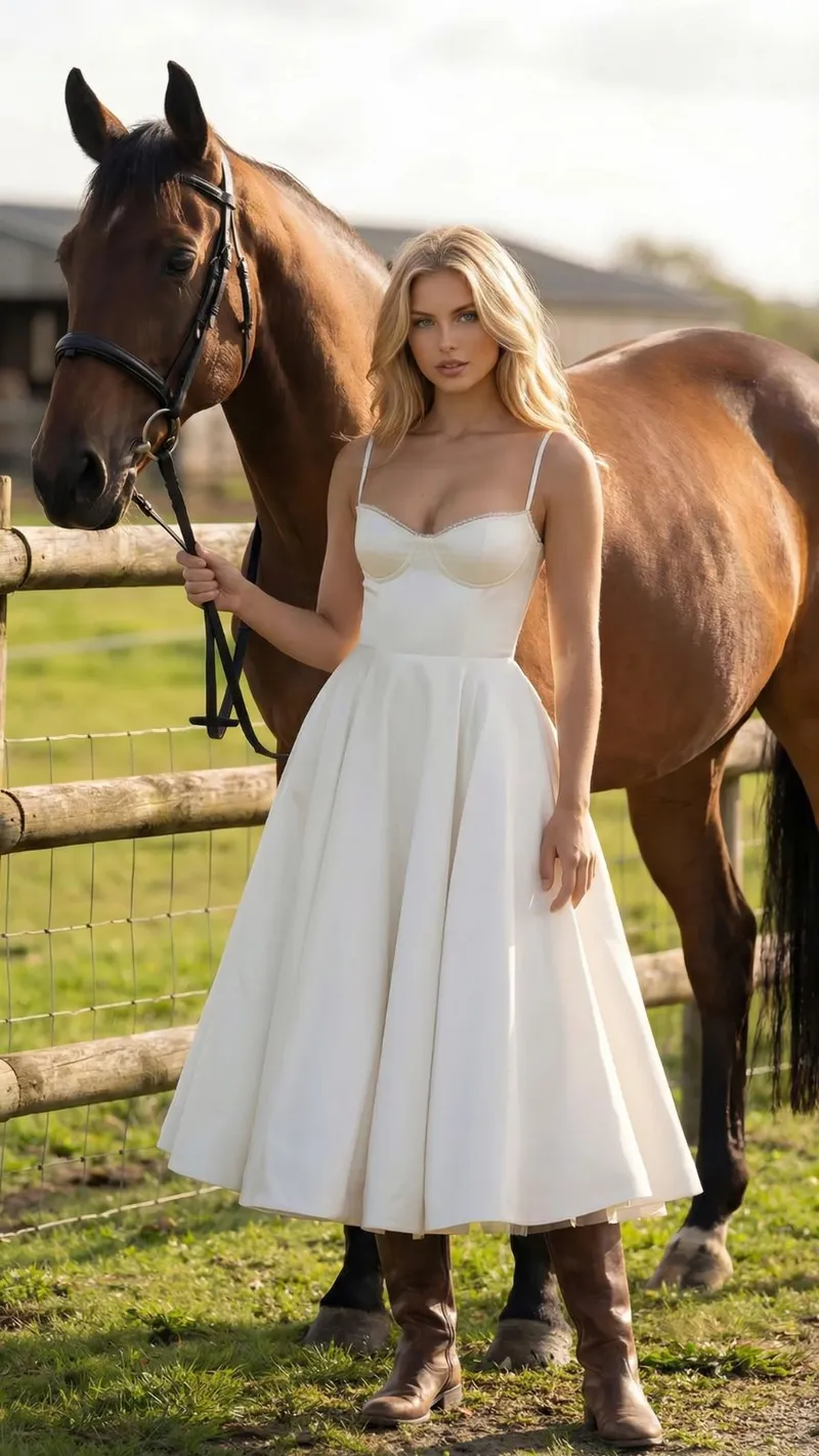 Selene Sweetheart Midi Dress - White