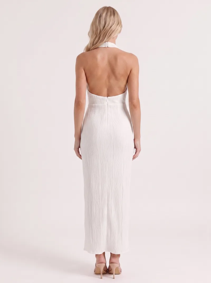 Nova Pleated Maxi Dress - White