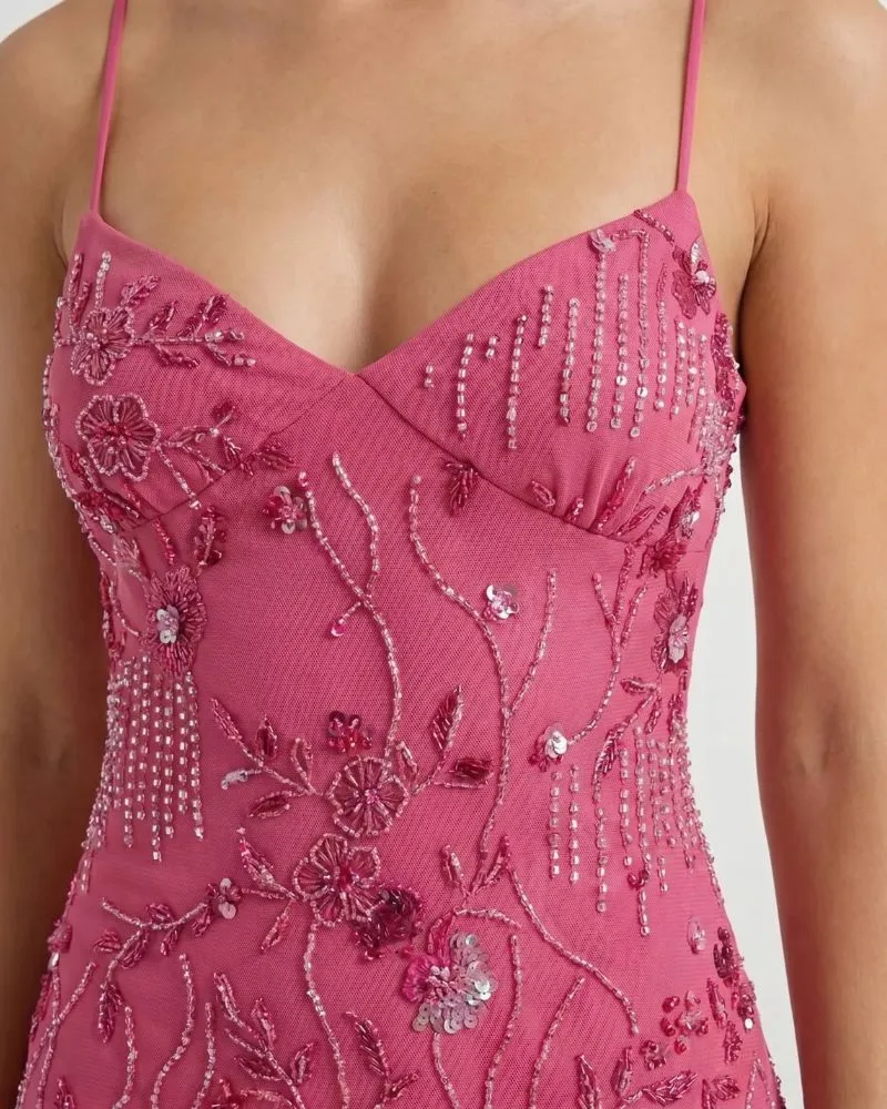 Astrela Sequin Mini Dress - Fuchsia
