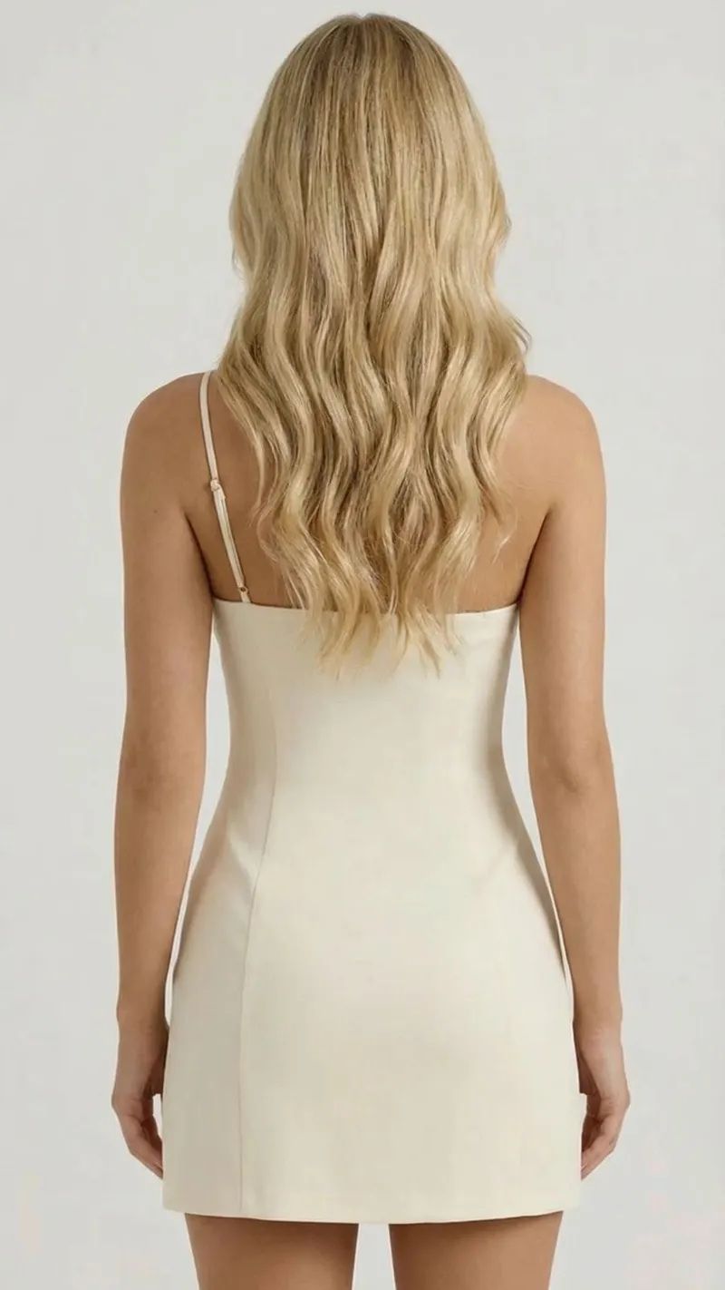 Hailey Strapless Rose Mini Dress - Yellow