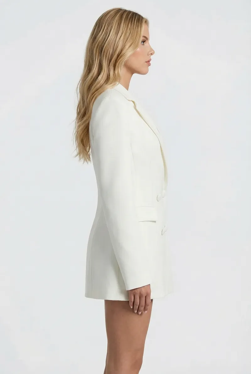 Colette Blazer Mini Dress - White