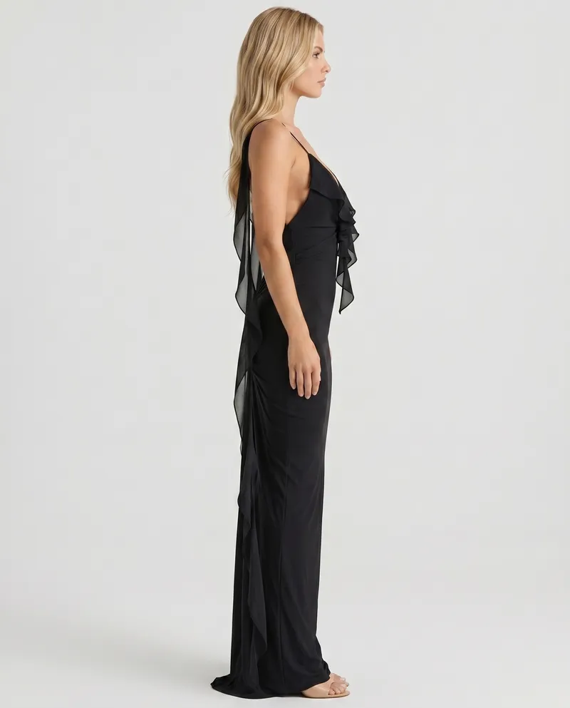 Daniela Slip Maxi Dress - Black
