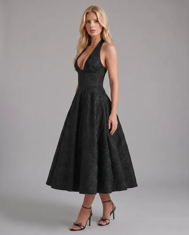 Effie Midi Dress - Black