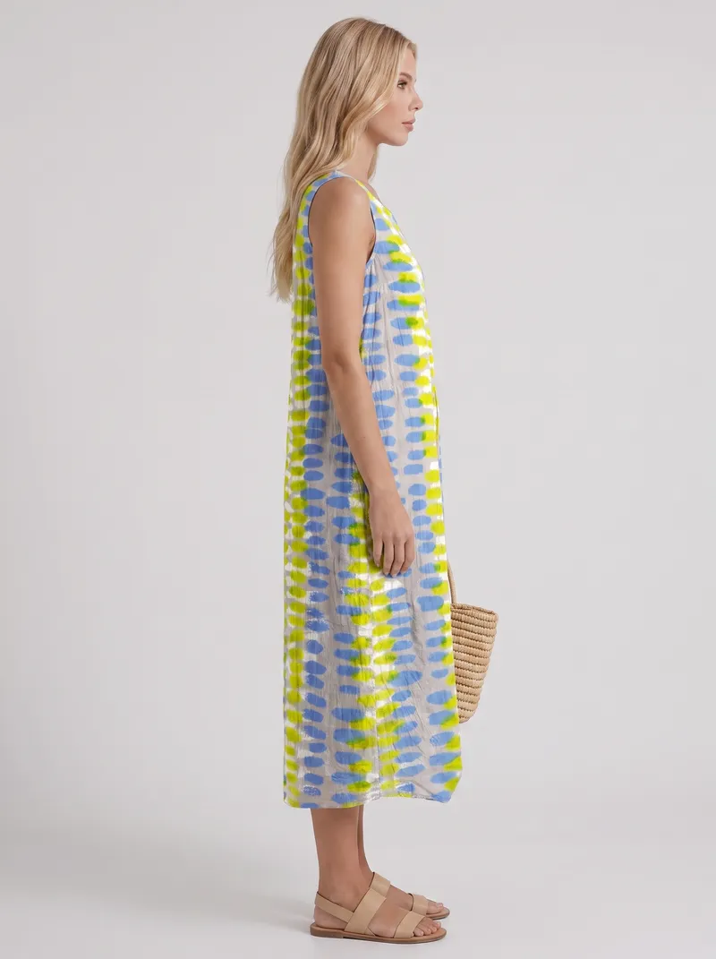 Elara Printed Midi Dress - Multicolor