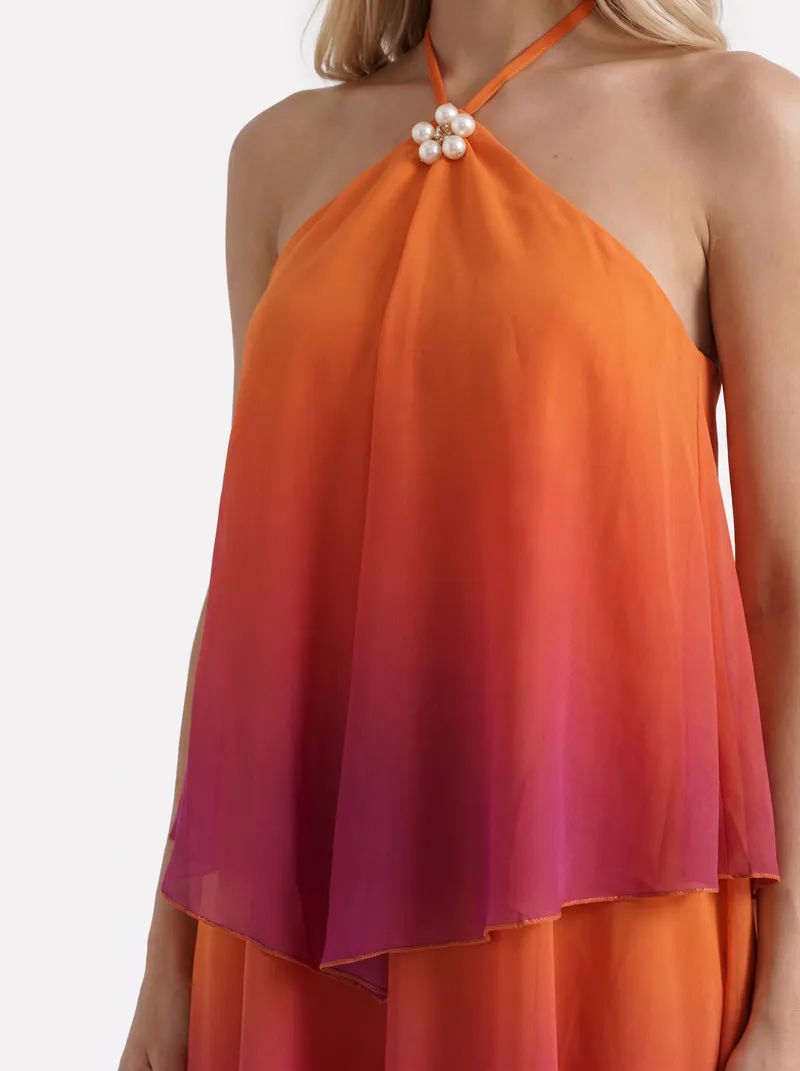 Sloane Drape Mini Dress - Orange