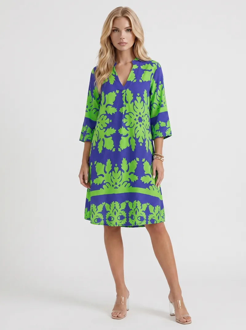Marije Floral Midi Dress - Green