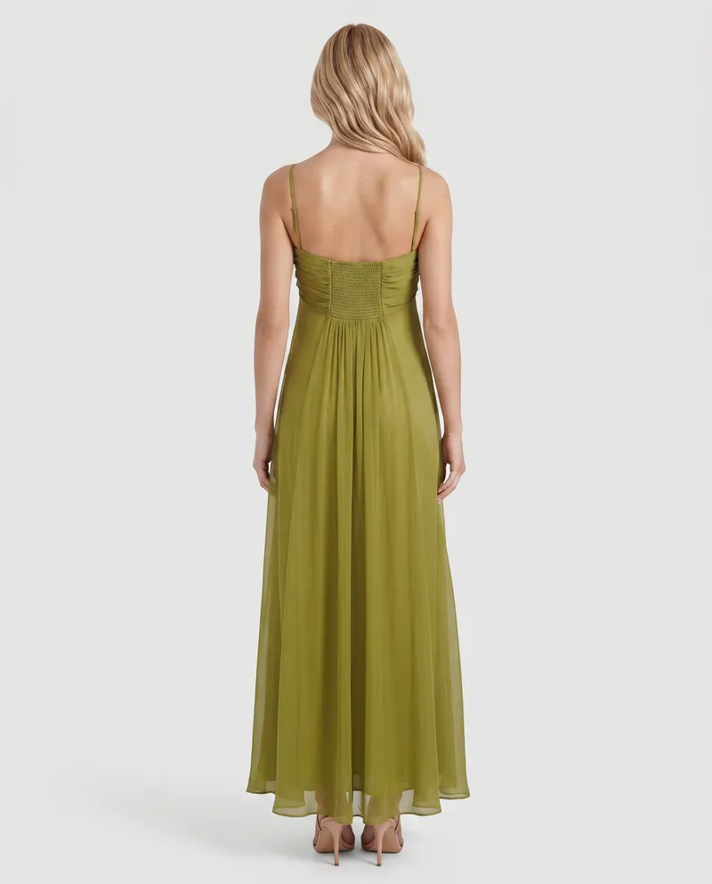 Tatum Keyhole Maxi Dress - Olive Green