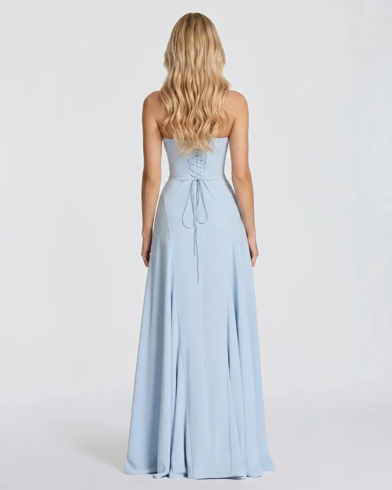 Ava Corset Maxi Dress - Light Blue