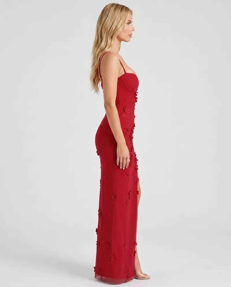 Dalary Floral Maxi Dress - Red