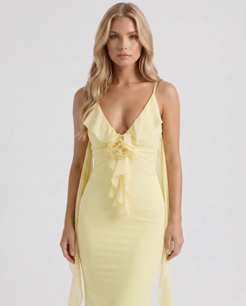 Daniela Slip Maxi Dress - Yellow