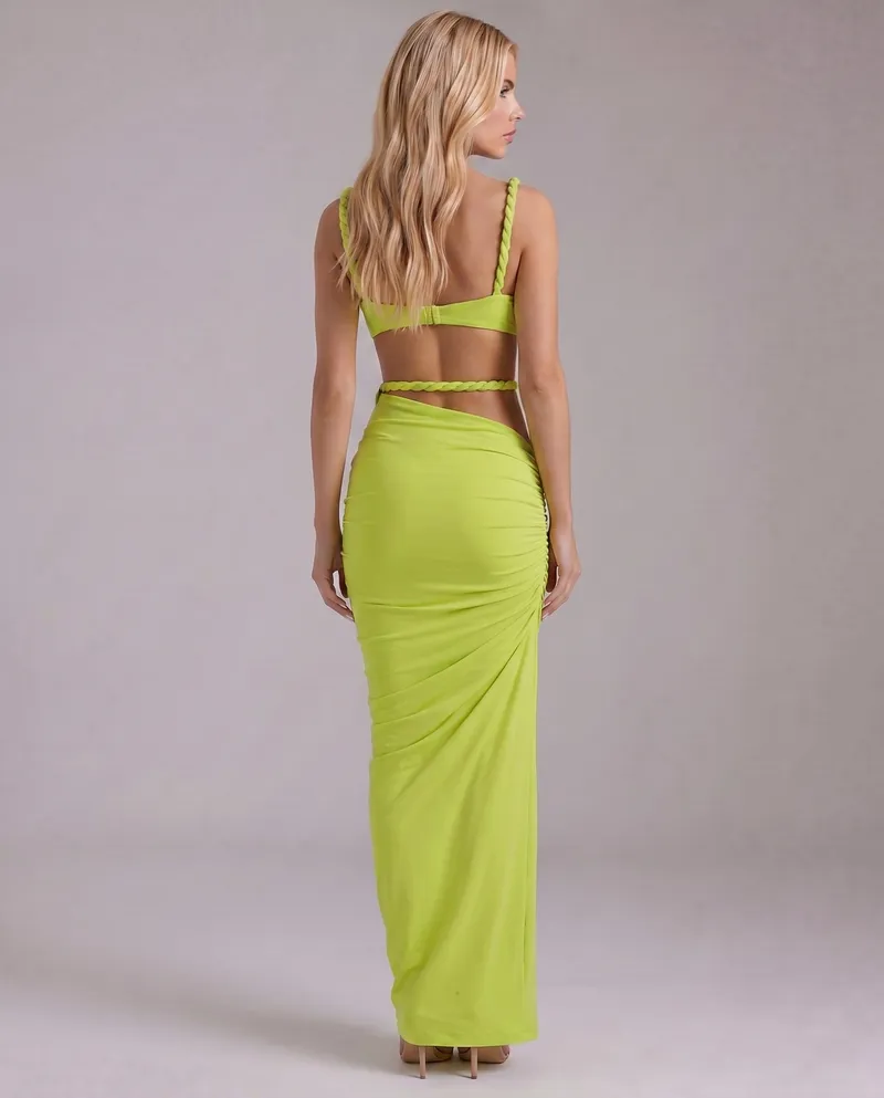 Zendeya Satin Slip Maxi Dress - Green
