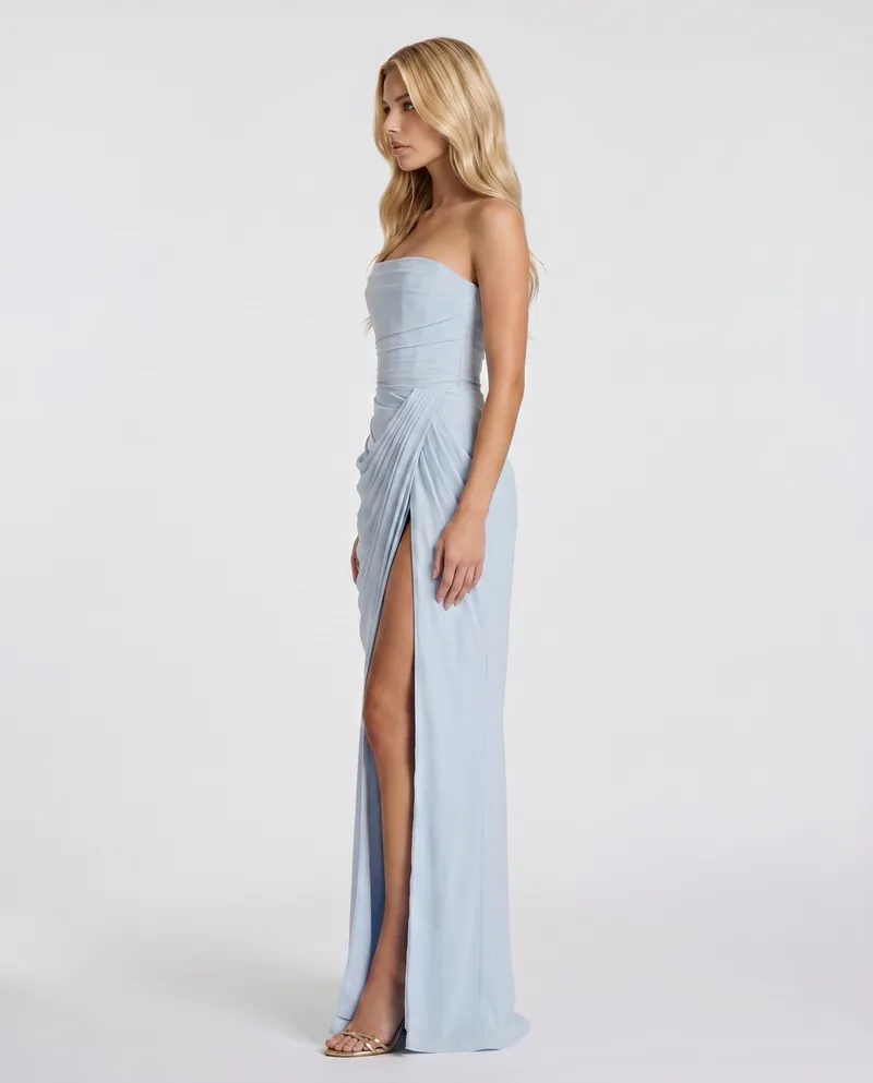 Cyrana Ruched Maxi Dress - Glacier Blue