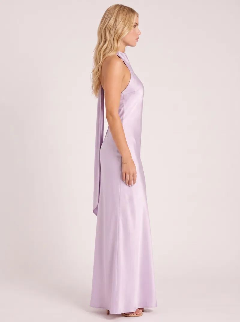 Rosanne Satin Maxi Dress - Lavender
