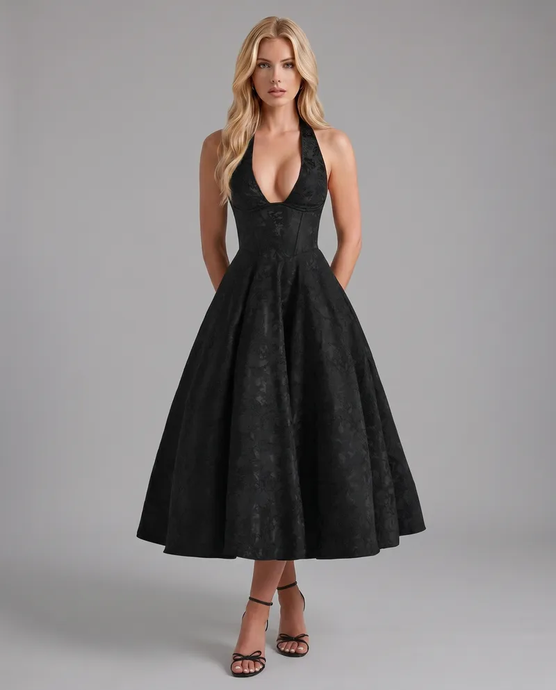 Effie Midi Dress - Black