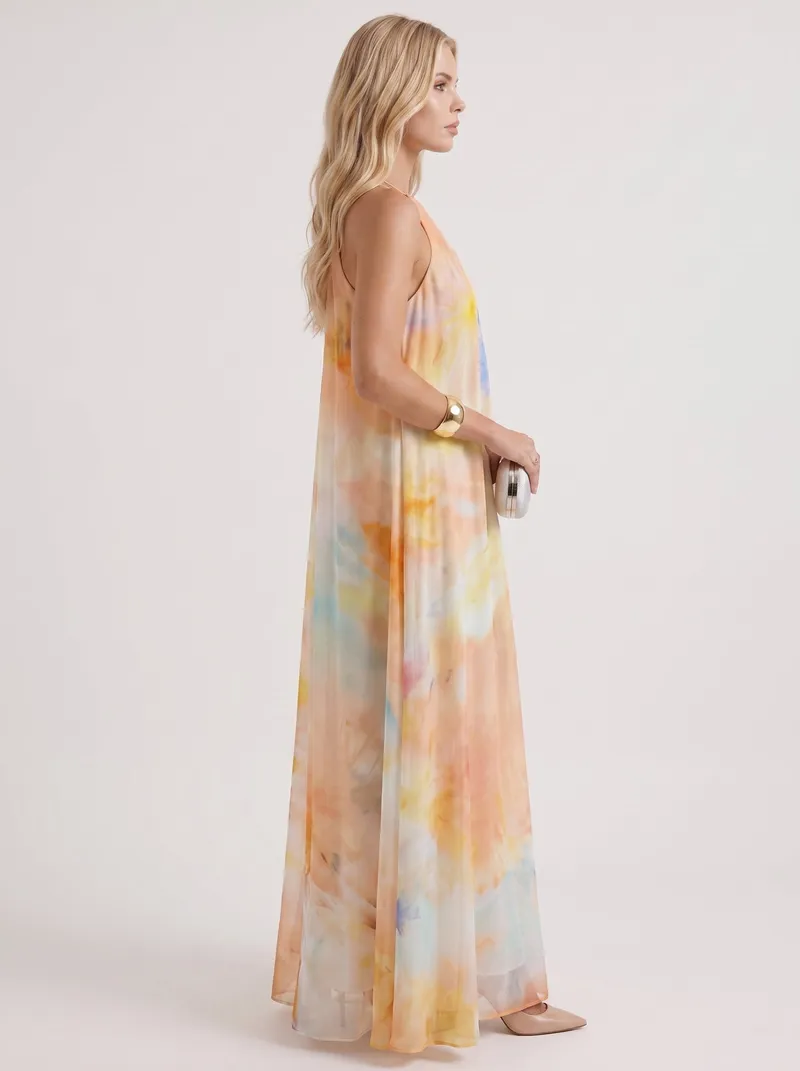 Sylvie Chiffon Maxi Dress - Orange