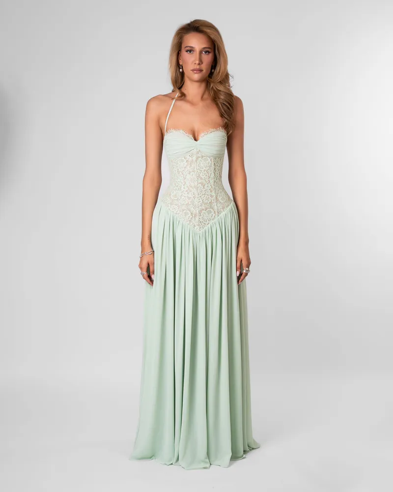 Isabella Lace Maxi Dress - Mint