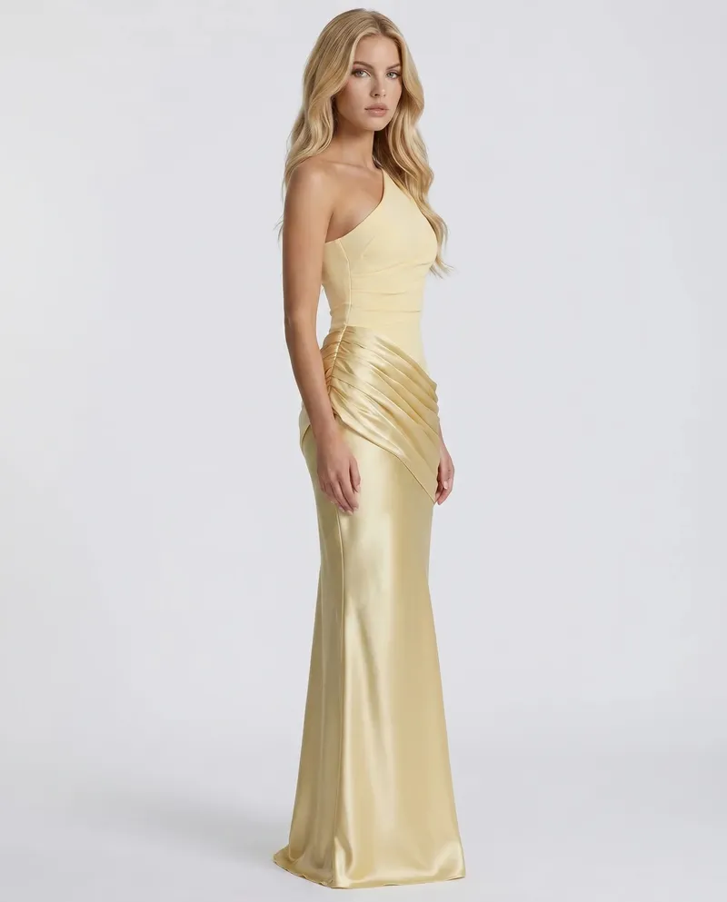 Noelle Draped Maxi Dress - Yellow
